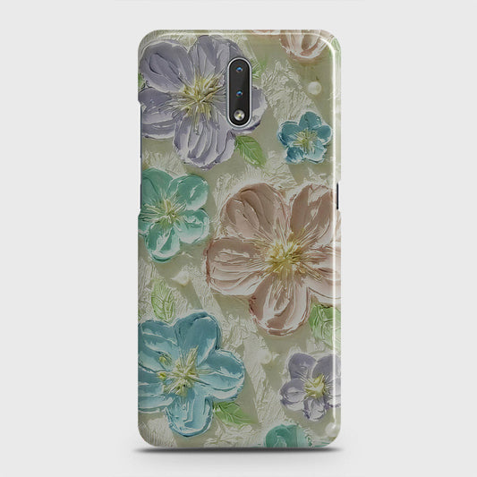 Nokia 2.3 Cover - Floral Series - Design 14 - Blue & Purple - Matte Finish - Snap On Hard Case with LifeTime Colors Guarantee