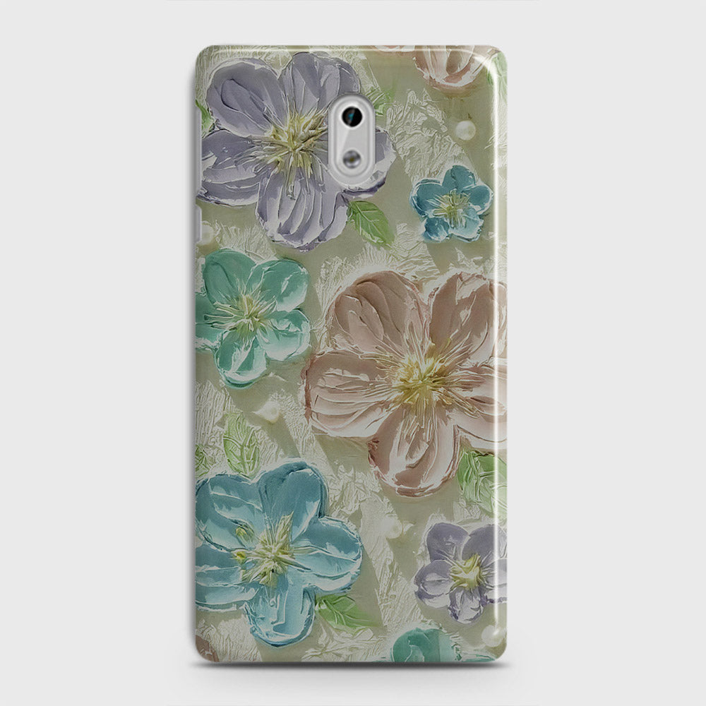 Nokia 3 Cover - Floral Series - Design 14 - Blue & Purple - Matte Finish - Snap On Hard Case with LifeTime Colors Guarantee