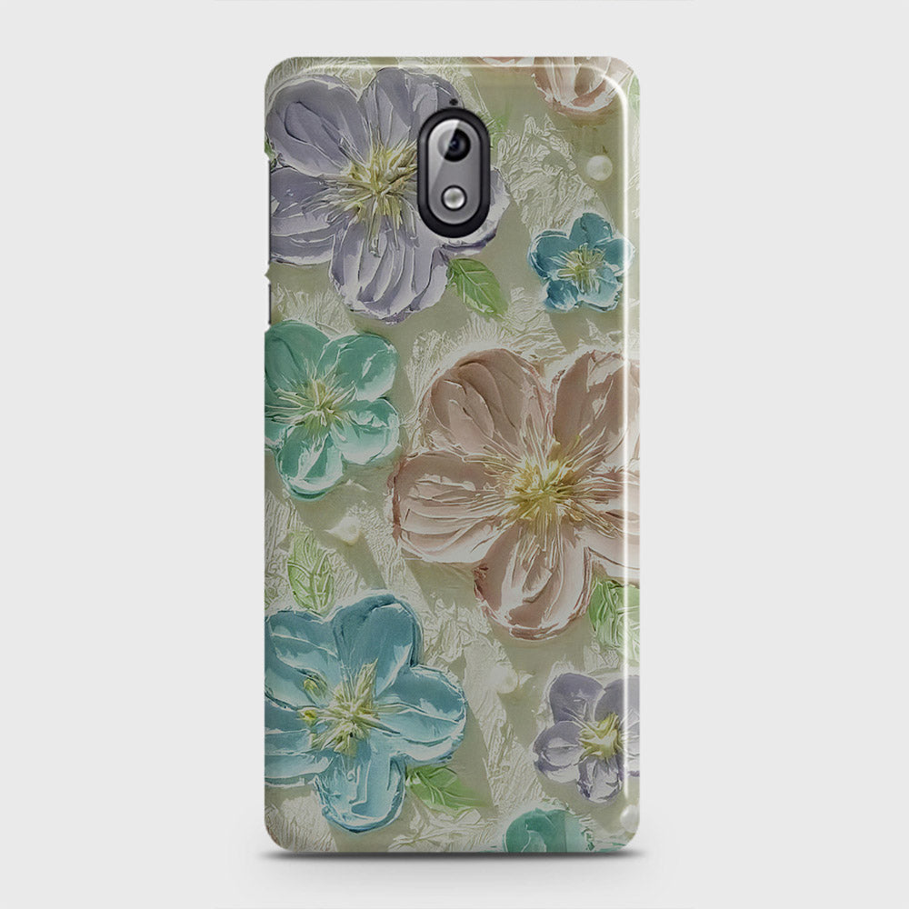 Nokia 3.1 Cover - Floral Series - Design 14 - Blue & Purple - Matte Finish - Snap On Hard Case with LifeTime Colors Guarantee