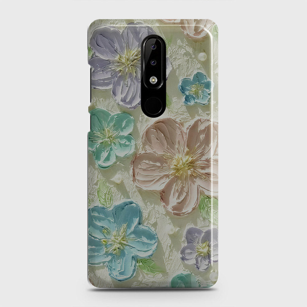 Nokia 3.1 Plus Cover - Floral Series - Design 14 - Blue & Purple - Matte Finish - Snap On Hard Case with LifeTime Colors Guarantee