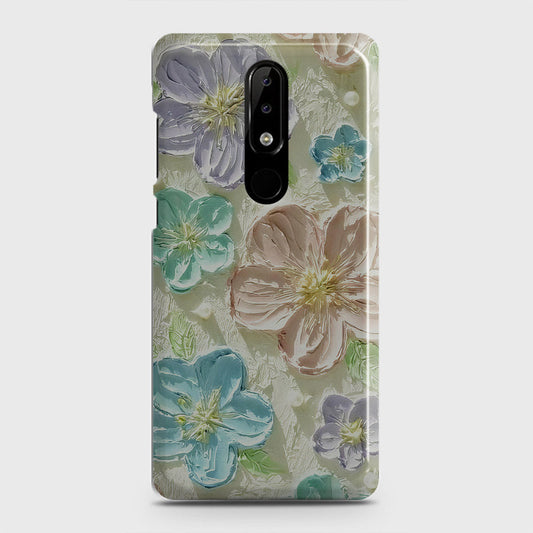 Nokia 3.1 Plus Cover - Floral Series - Design 14 - Blue & Purple - Matte Finish - Snap On Hard Case with LifeTime Colors Guarantee