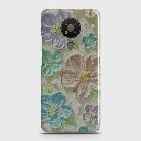 Nokia 3.4 Cover - Floral Series - Design 14 - Blue & Purple - Matte Finish - Snap On Hard Case with LifeTime Colors Guarantee