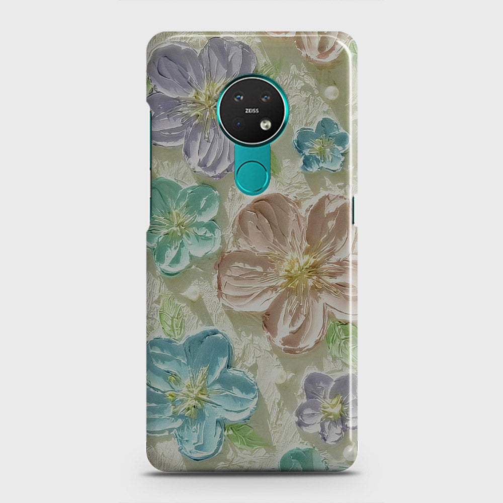 Nokia 6.2 Cover - Floral Series - Design 14 - Blue & Purple - Matte Finish - Snap On Hard Case with LifeTime Colors Guarantee