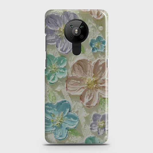 Nokia 5.3  Cover - Floral Series - Design 14 - Blue & Purple - Matte Finish - Snap On Hard Case with LifeTime Colors Guarantee