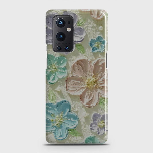 OnePlus 9 Pro  Cover - Floral Series - Design 14 - Blue & Purple - Matte Finish - Snap On Hard Case with LifeTime Colors Guarantee