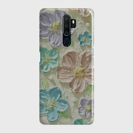 Oppo A5 2020 Cover - Floral Series - Design 14 - Blue & Purple - Matte Finish - Snap On Hard Case with LifeTime Colors Guarantee