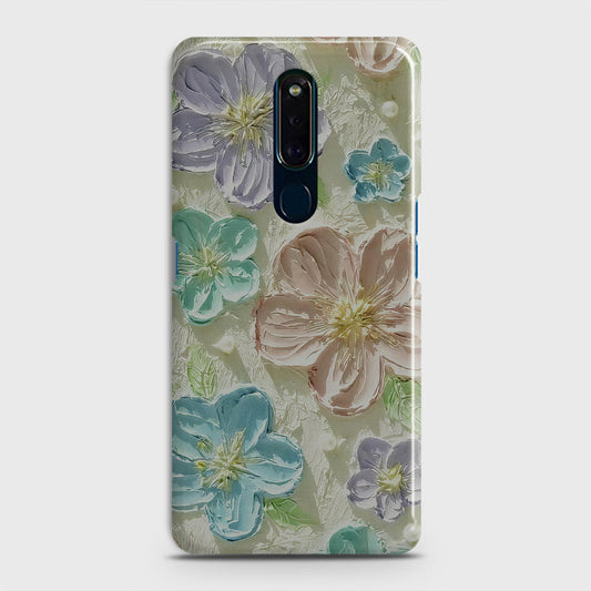 Oppo F11 Cover - Floral Series - Design 14 - Blue & Purple - Matte Finish - Snap On Hard Case with LifeTime Colors Guarantee