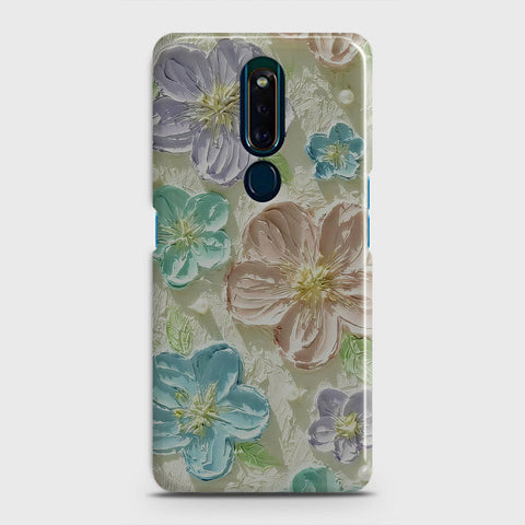 Oppo F11 Pro Cover - Floral Series - Design 14 - Blue & Purple - Matte Finish - Snap On Hard Case with LifeTime Colors Guarantee