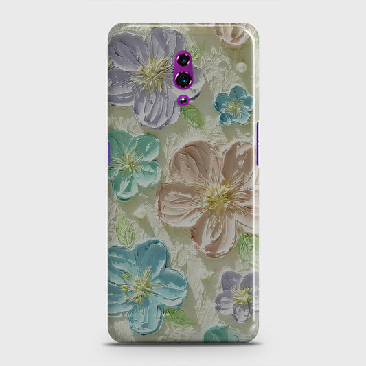 Oppo Reno Cover - Floral Series - Design 14 - Blue & Purple - Matte Finish - Snap On Hard Case with LifeTime Colors Guarantee