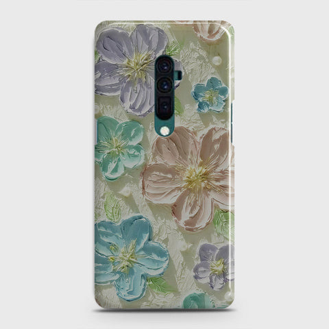 Oppo Reno 10x zoom Cover - Floral Series - Design 14 - Blue & Purple - Matte Finish - Snap On Hard Case with LifeTime Colors Guarantee