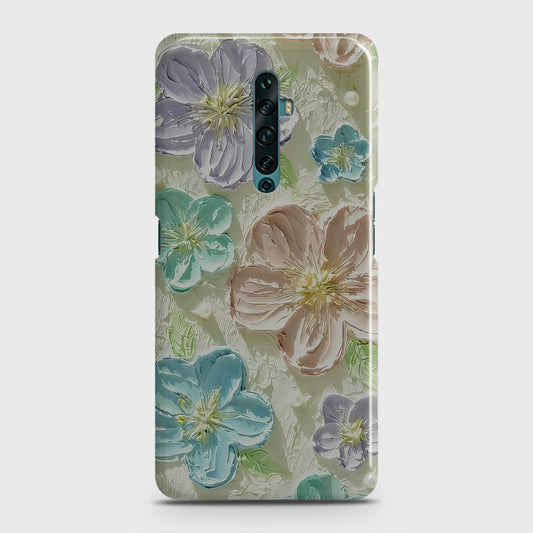 Oppo Reno 2Z Cover - Floral Series - Design 14 - Blue & Purple - Matte Finish - Snap On Hard Case with LifeTime Colors Guarantee