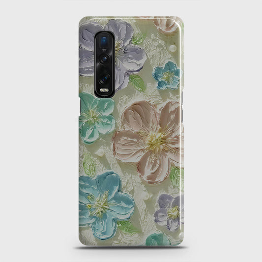 Oppo Find X2 Pro Cover - Floral Series - Design 14 - Blue & Purple - Matte Finish - Snap On Hard Case with LifeTime Colors Guarantee