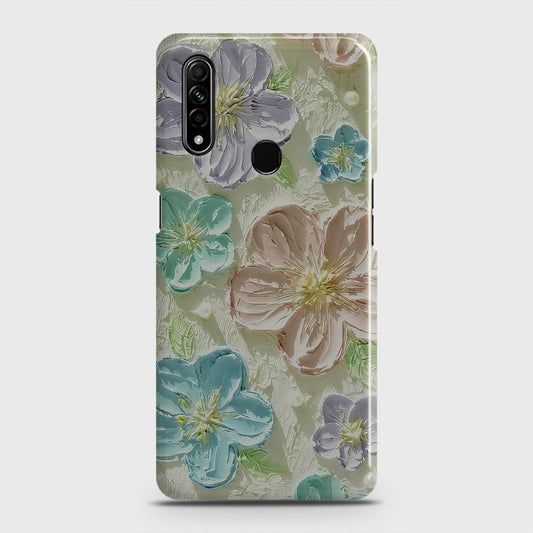 Oppo A8 Cover - Floral Series - Design 14 - Blue & Purple - Matte Finish - Snap On Hard Case with LifeTime Colors Guarantee