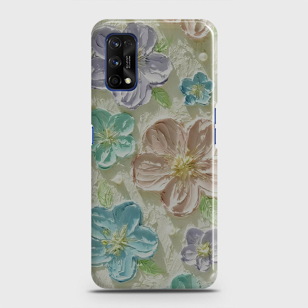 Realme 7 Pro Cover - Floral Series - Design 14 - Blue & Purple - Matte Finish - Snap On Hard Case with LifeTime Colors Guarantee