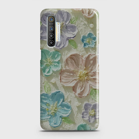 Realme XT Cover - Floral Series - Design 14 - Blue & Purple - Matte Finish - Snap On Hard Case with LifeTime Colors Guarantee