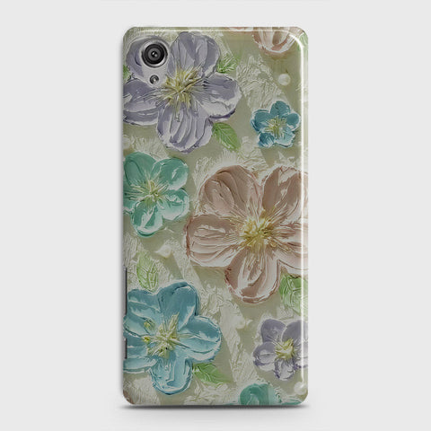 Sony Xperia XA Cover - Floral Series - Design 14 - Blue & Purple - Matte Finish - Snap On Hard Case with LifeTime Colors Guarantee