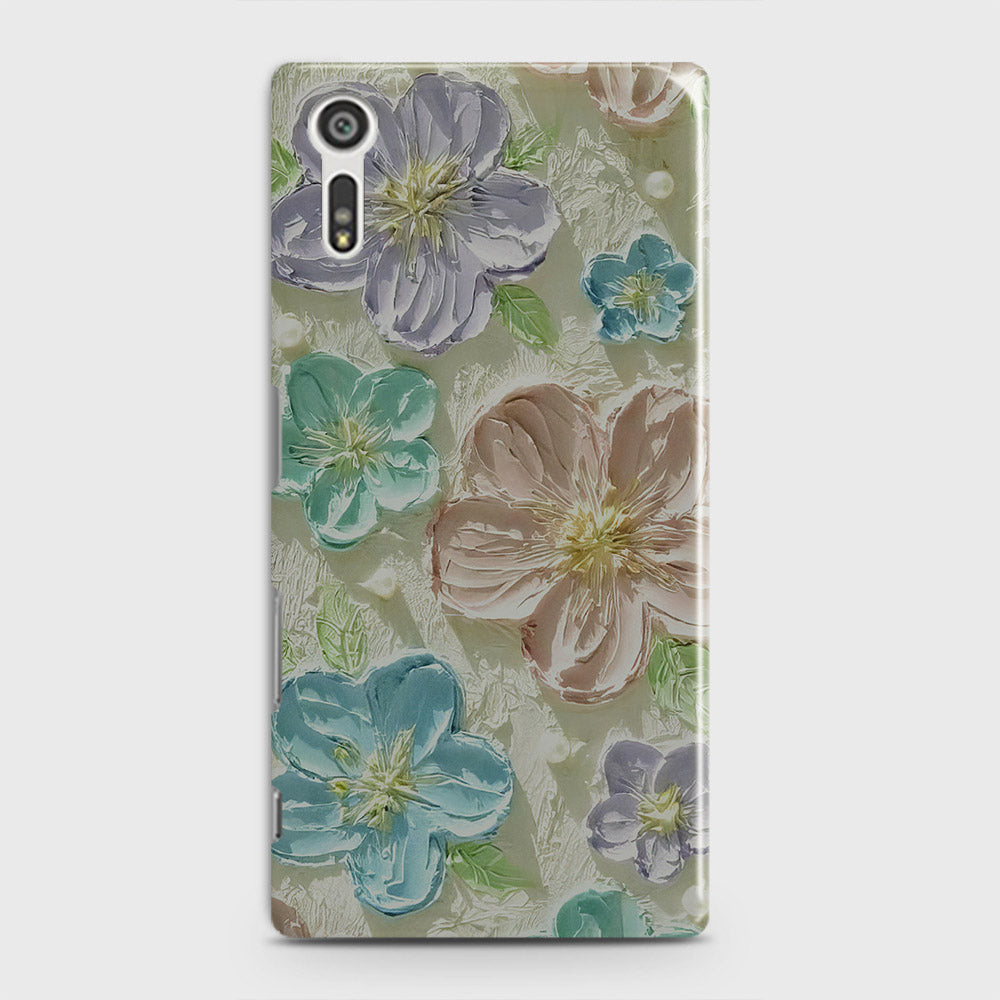 Sony Xperia XZ / XZs Cover - Floral Series - Design 14 - Blue & Purple - Matte Finish - Snap On Hard Case with LifeTime Colors Guarantee