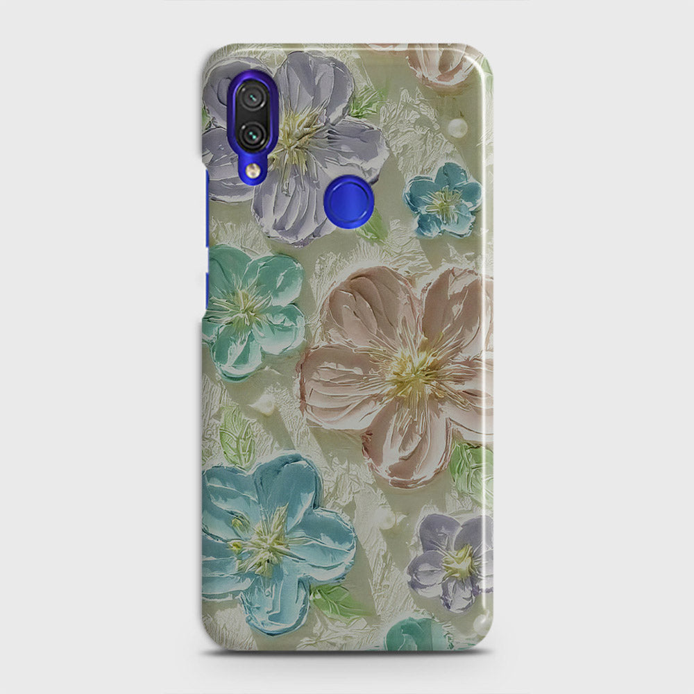 Xiaomi Redmi Note 7 Cover - Floral Series - Design 14 - Blue & Purple - Matte Finish - Snap On Hard Case with LifeTime Colors Guarantee