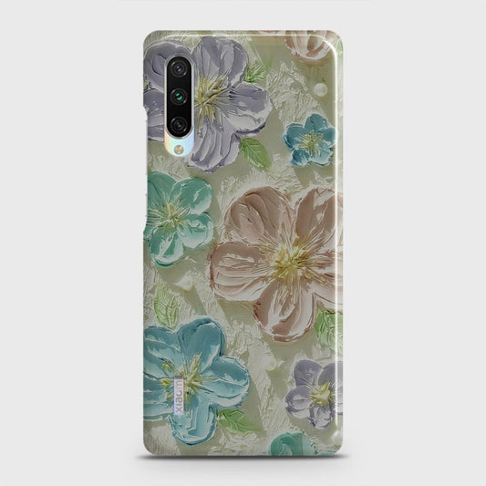 Xiaomi Mi A3 Cover - Floral Series - Design 14 - Blue & Purple - Matte Finish - Snap On Hard Case with LifeTime Colors Guarantee