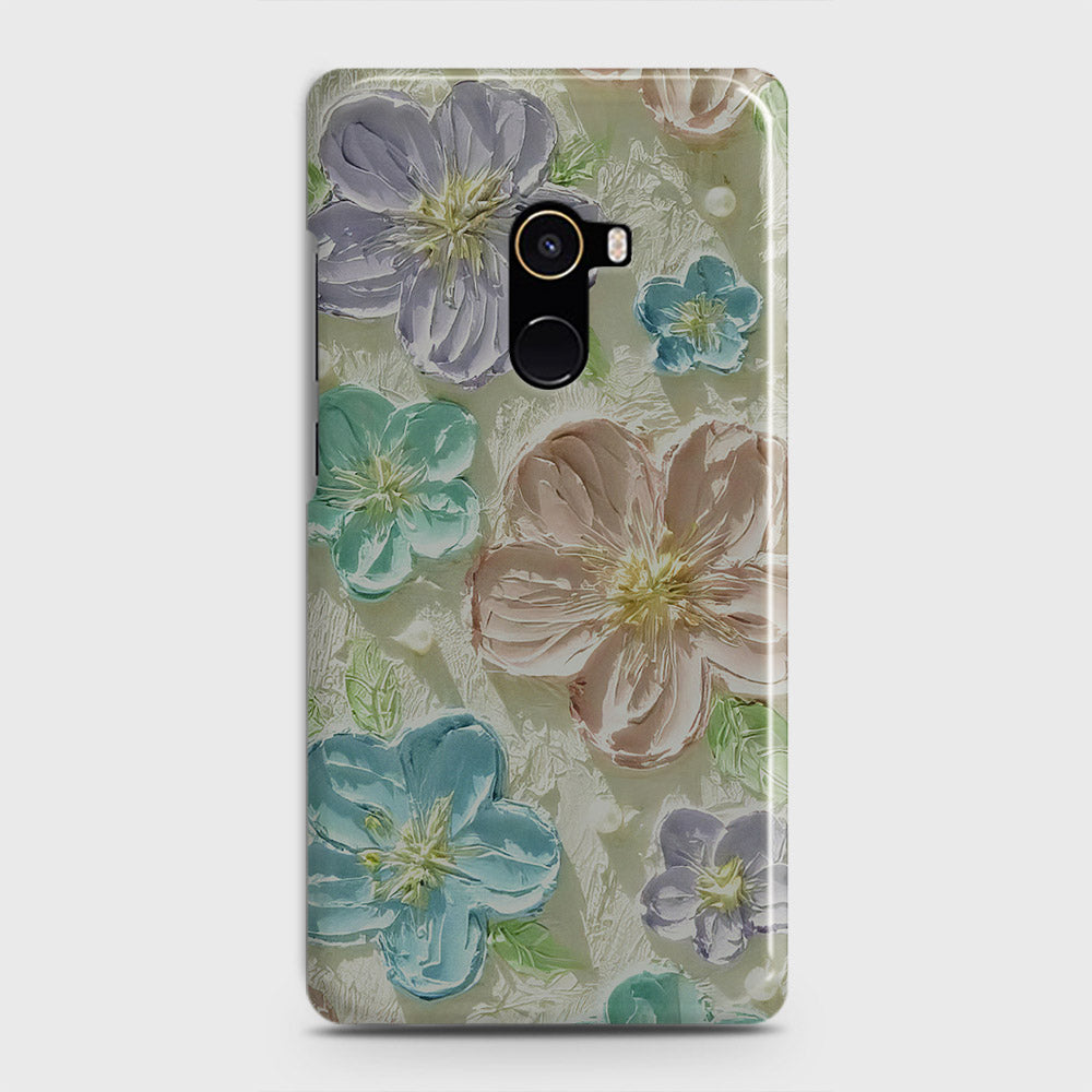 Xiaomi Mi Mix 2 Cover - Floral Series - Design 14 - Blue & Purple - Matte Finish - Snap On Hard Case with LifeTime Colors Guarantee