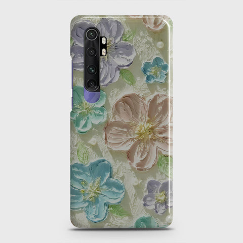 Xiaomi Mi Note 10 Lite Cover - Floral Series - Design 14 - Blue & Purple - Matte Finish - Snap On Hard Case with LifeTime Colors Guarantee