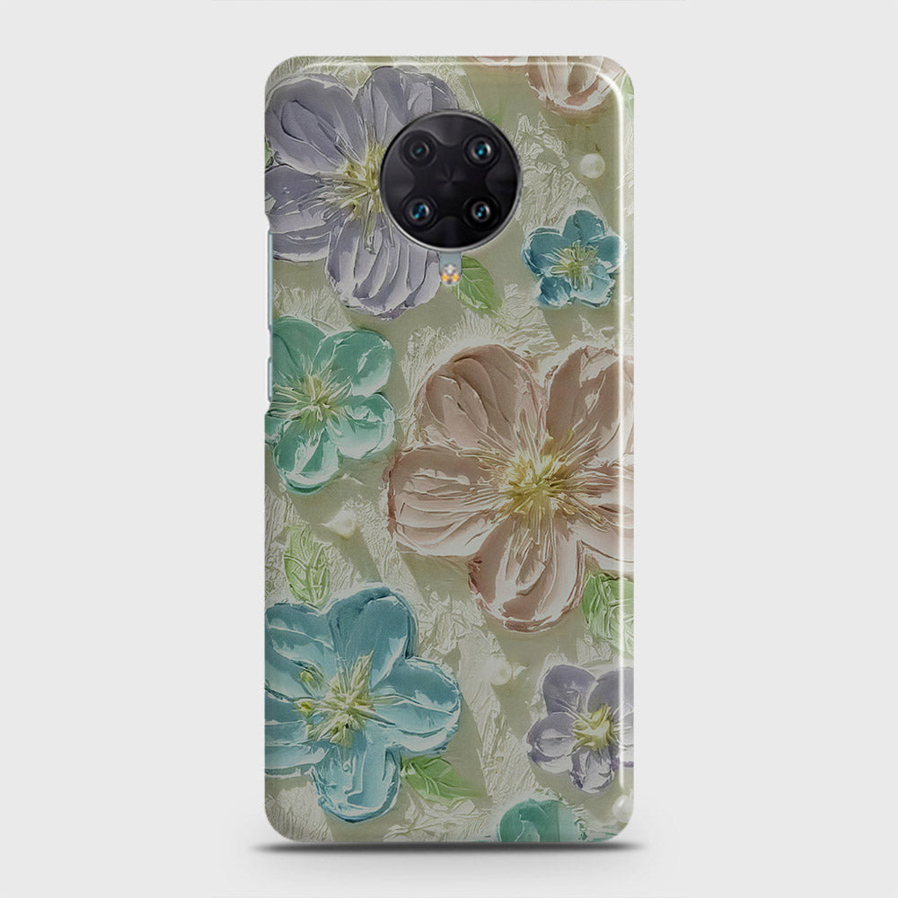 Xiaomi Poco F2 Pro Cover - Floral Series - Design 14 - Blue & Purple - Matte Finish - Snap On Hard Case with LifeTime Colors Guarantee