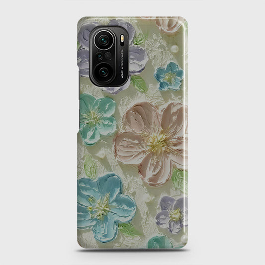 Xiaomi Redmi K40 Pro Cover - Floral Series - Design 14 - Blue & Purple - Matte Finish - Snap On Hard Case with LifeTime Colors Guarantee