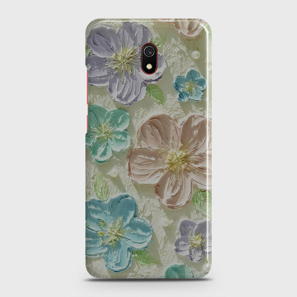 Xiaomi Redmi 8A Cover - Floral Series - Design 14 - Blue & Purple - Matte Finish - Snap On Hard Case with LifeTime Colors Guarantee