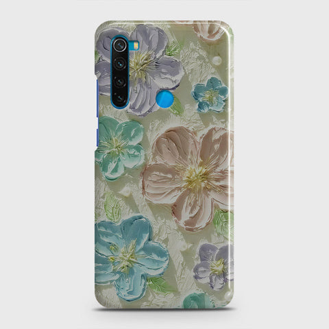 Xiaomi Redmi Note 8 Cover - Floral Series - Design 14 - Blue & Purple - Matte Finish - Snap On Hard Case with LifeTime Colors Guarantee