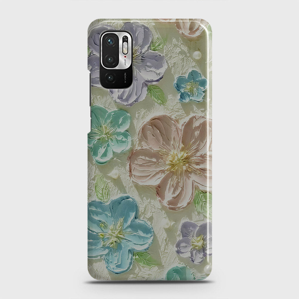 Xiaomi Redmi Note 10 5G Cover - Floral Series - Design 14 - Blue & Purple - Matte Finish - Snap On Hard Case with LifeTime Colors Guarantee