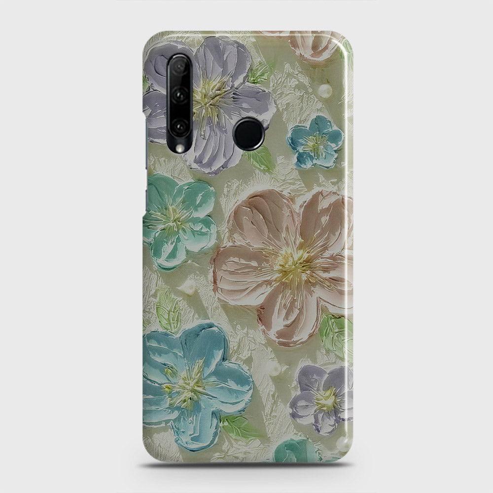 Honor 20 lite Cover - Floral Series - Design 14 - Blue & Purple - Matte Finish - Snap On Hard Case with LifeTime Colors Guarantee