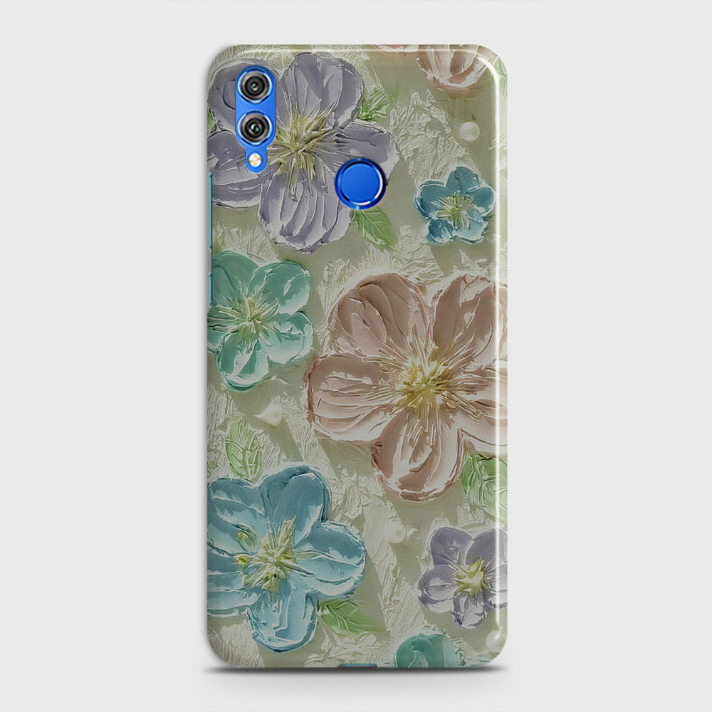 Huawei P smart 2019 Cover - Floral Series - Design 14 - Blue & Purple - Matte Finish - Snap On Hard Case with LifeTime Colors Guarantee