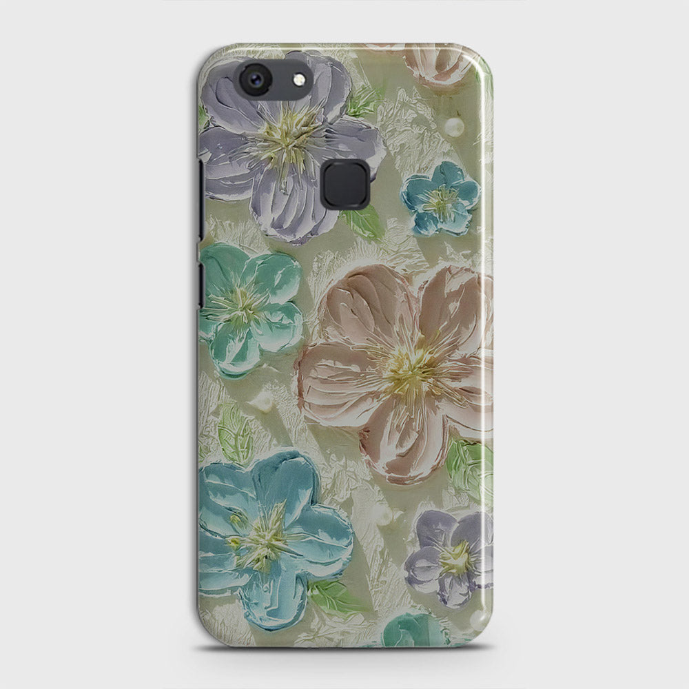 Vivo Y81 Cover - Floral Series - Design 14 - Blue & Purple - Matte Finish - Snap On Hard Case with LifeTime Colors Guarantee