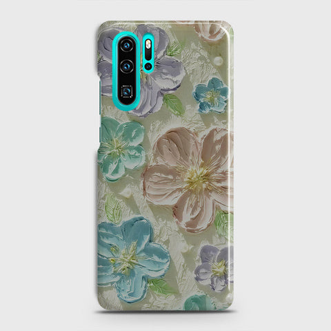 Huawei P30 Pro Cover - Floral Series - Design 14 - Blue & Purple - Matte Finish - Snap On Hard Case with LifeTime Colors Guarantee