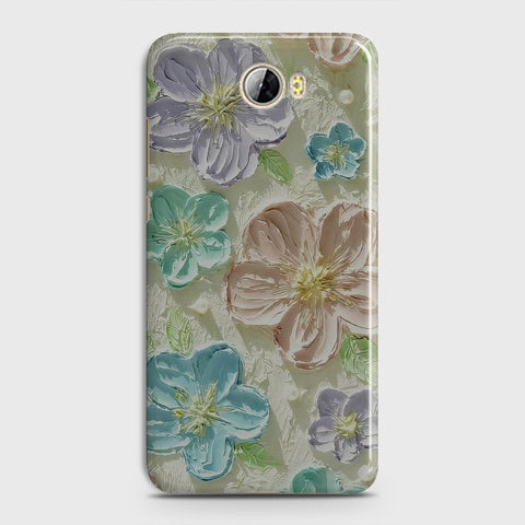 Huawei Y5 II Cover - Floral Series - Design 14 - Blue & Purple - Matte Finish - Snap On Hard Case with LifeTime Colors Guarantee