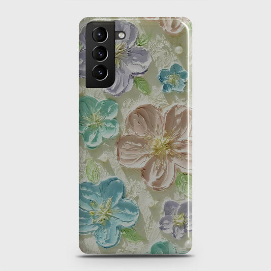 Samsung Galaxy S21 5G Cover - Floral Series - Design 14 - Blue & Purple - Matte Finish - Snap On Hard Case with LifeTime Colors Guarantee