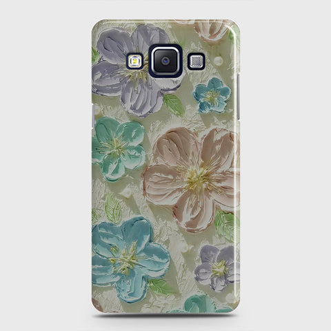 Samsung Galaxy A5 2015 Cover - Floral Series - Design 14 - Blue & Purple - Matte Finish - Snap On Hard Case with LifeTime Colors Guarantee