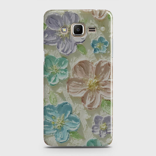 Samsung Galaxy Grand Prime Cover - Floral Series - Design 14 - Blue & Purple - Matte Finish - Snap On Hard Case with LifeTime Colors Guarantee