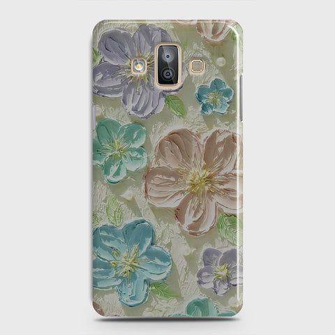 Samsung Galaxy J7 Duo Cover - Floral Series - Design 14 - Blue & Purple - Matte Finish - Snap On Hard Case with LifeTime Colors Guarantee