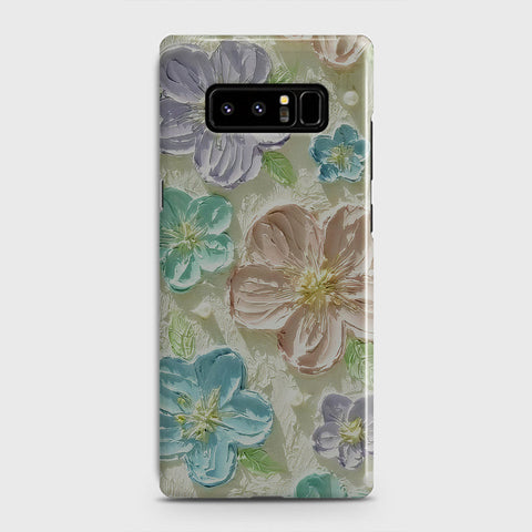 Samsung Galaxy Note 8 Cover - Floral Series - Design 14 - Blue & Purple - Matte Finish - Snap On Hard Case with LifeTime Colors Guarantee