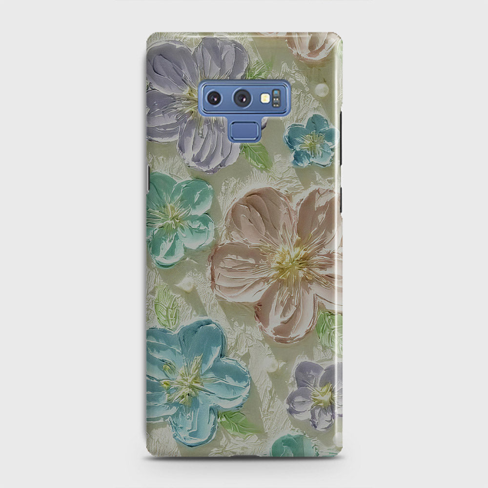 Samsung Galaxy Note 9 Cover - Floral Series - Design 14 - Blue & Purple - Matte Finish - Snap On Hard Case with LifeTime Colors Guarantee