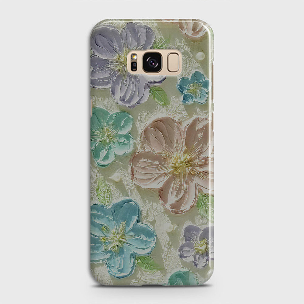 Samsung Galaxy S8 Cover - Floral Series - Design 14 - Blue & Purple - Matte Finish - Snap On Hard Case with LifeTime Colors Guarantee