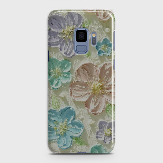 Samsung Galaxy S9 Cover - Floral Series - Design 14 - Blue & Purple - Matte Finish - Snap On Hard Case with LifeTime Colors Guarantee