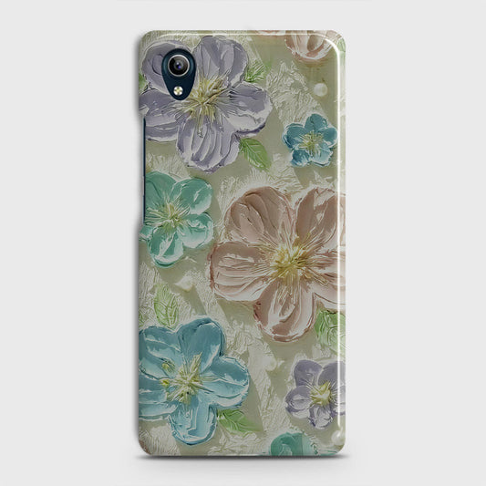 Vivo Y91C Cover - Floral Series - Design 14 - Blue & Purple - Matte Finish - Snap On Hard Case with LifeTime Colors Guarantee