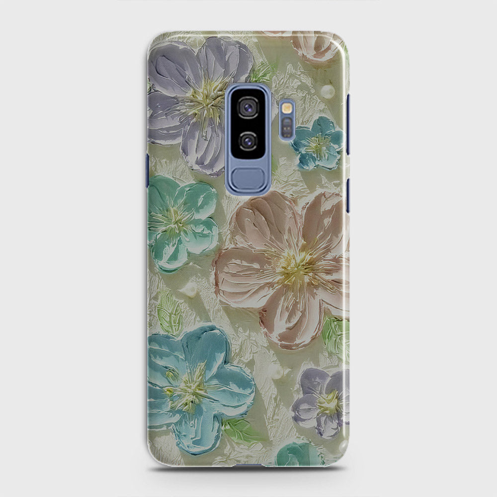 Samsung Galaxy S9 Plus Cover - Floral Series - Design 14 - Blue & Purple - Matte Finish - Snap On Hard Case with LifeTime Colors Guarantee