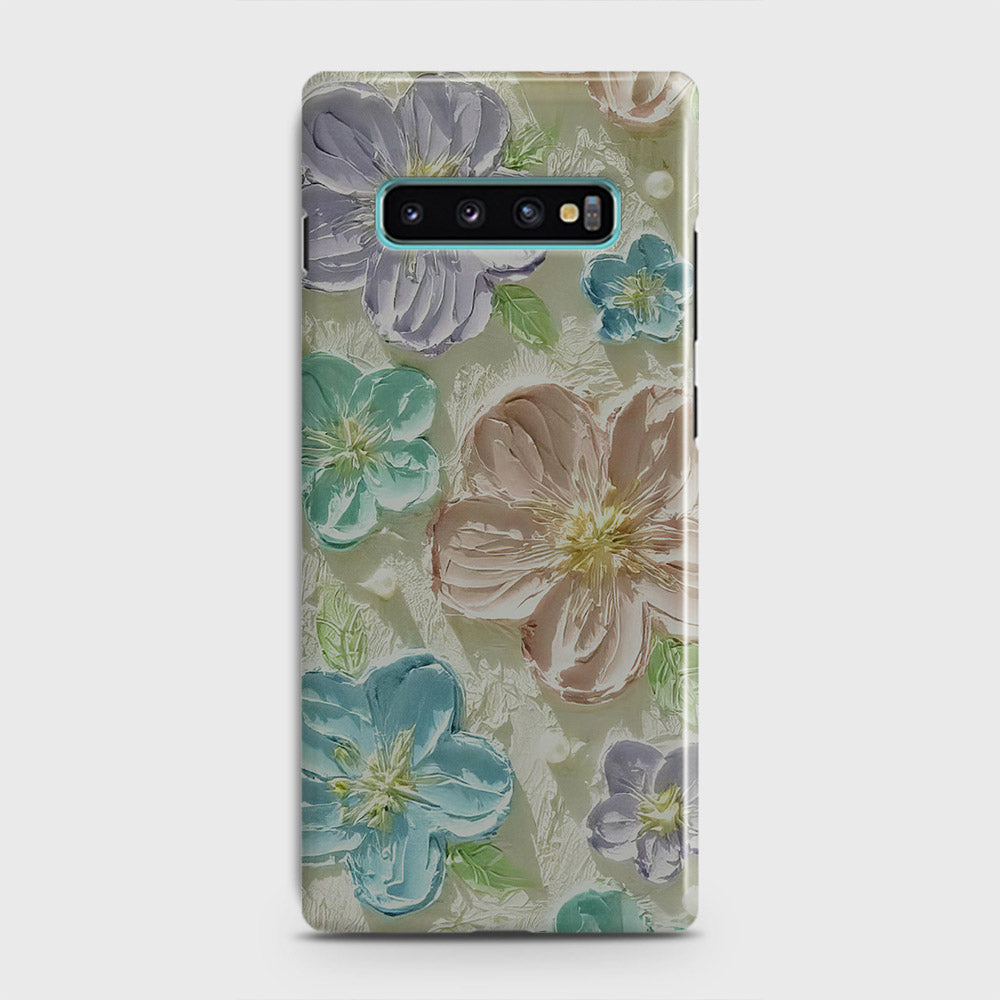 Samsung Galaxy S10 Plus Cover - Floral Series - Design 14 - Blue & Purple - Matte Finish - Snap On Hard Case with LifeTime Colors Guarantee