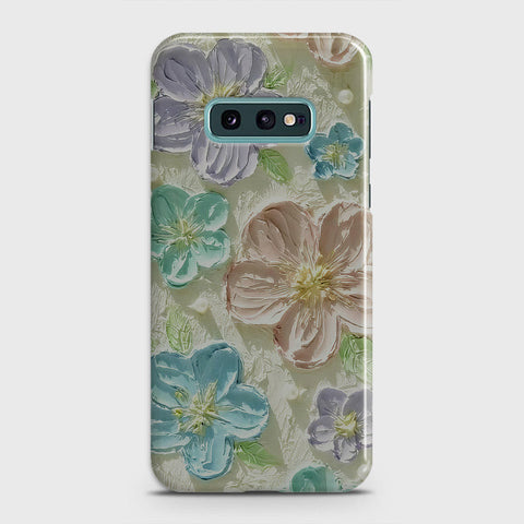 Samsung Galaxy S10e Cover - Floral Series - Design 14 - Blue & Purple - Matte Finish - Snap On Hard Case with LifeTime Colors Guarantee