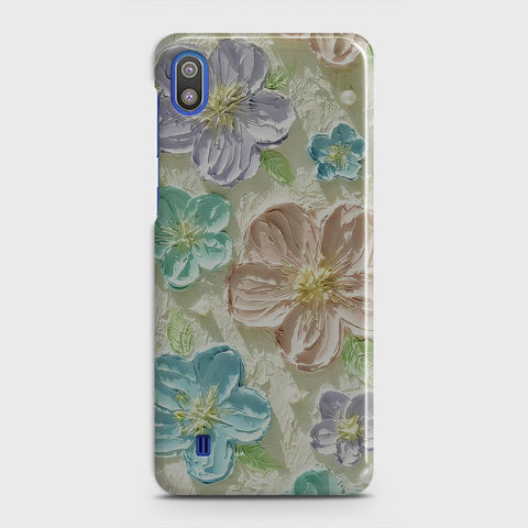 Samsung Galaxy A10 Cover - Floral Series - Design 14 - Blue & Purple - Matte Finish - Snap On Hard Case with LifeTime Colors Guarantee