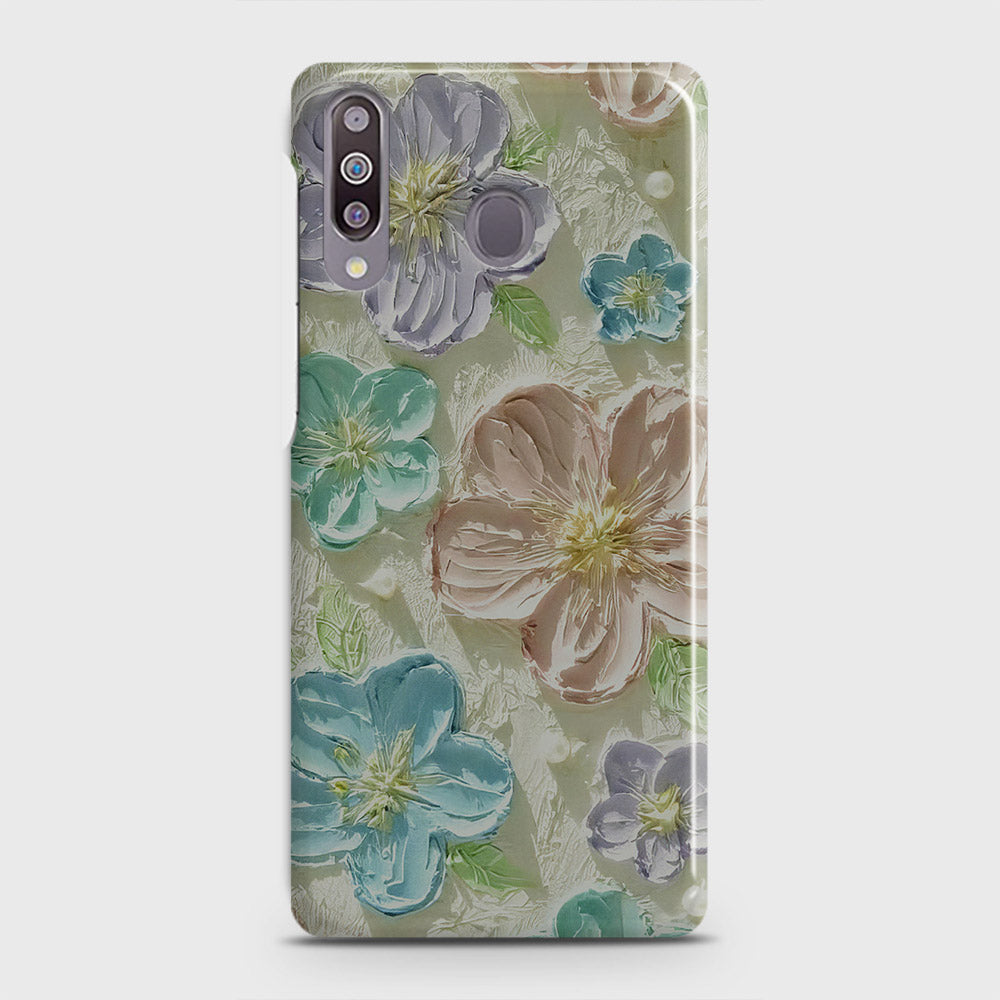 Samsung Galaxy M30 Cover - Floral Series - Design 14 - Blue & Purple - Matte Finish - Snap On Hard Case with LifeTime Colors Guarantee