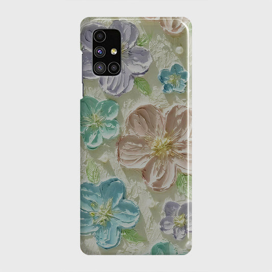 Samsung Galaxy M51 Cover - Floral Series - Design 14 - Blue & Purple - Matte Finish - Snap On Hard Case with LifeTime Colors Guarantee